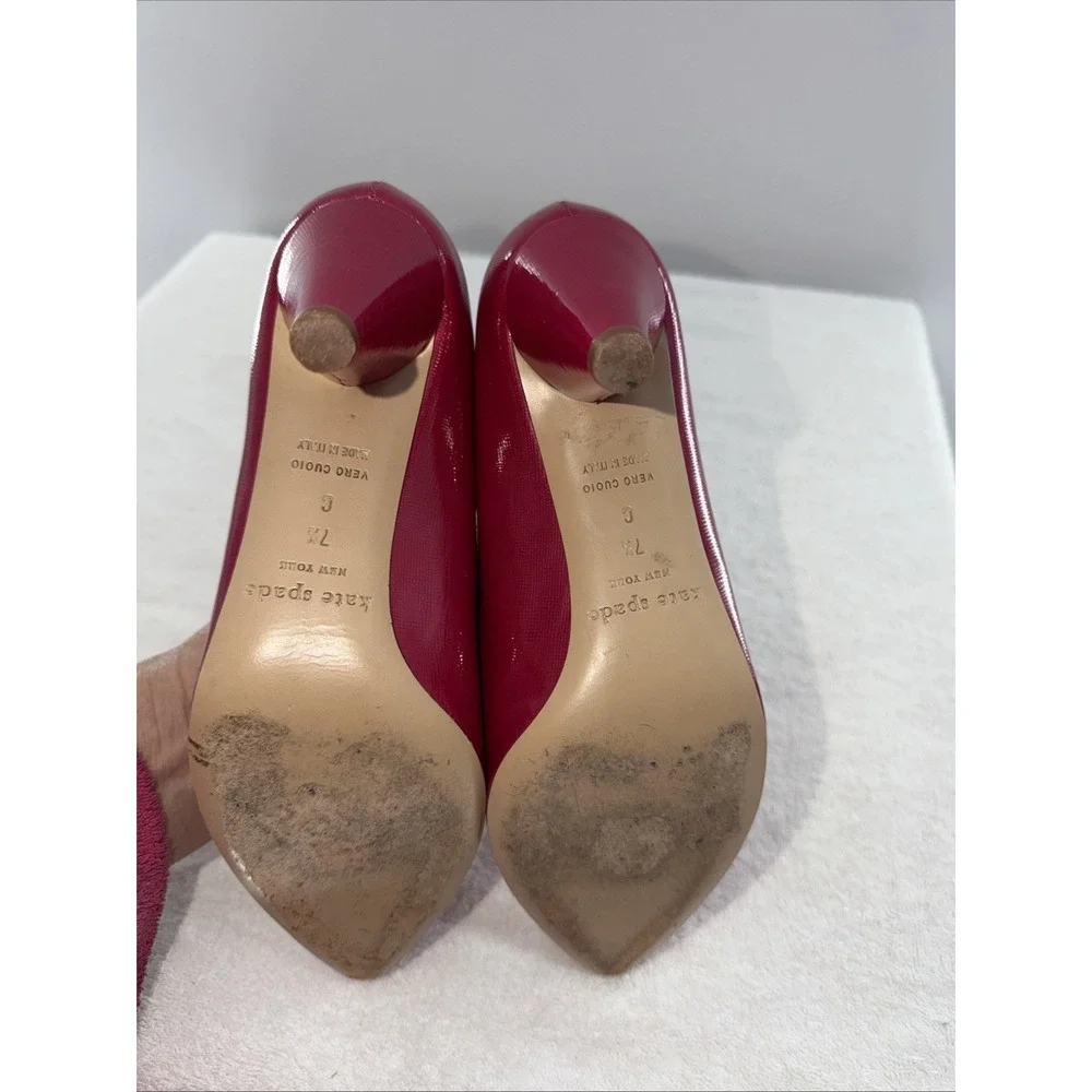 Kate Spade New York Vero Cuoio Hot Pink Pointed Toe Heels Size 7.5 Made In Italy